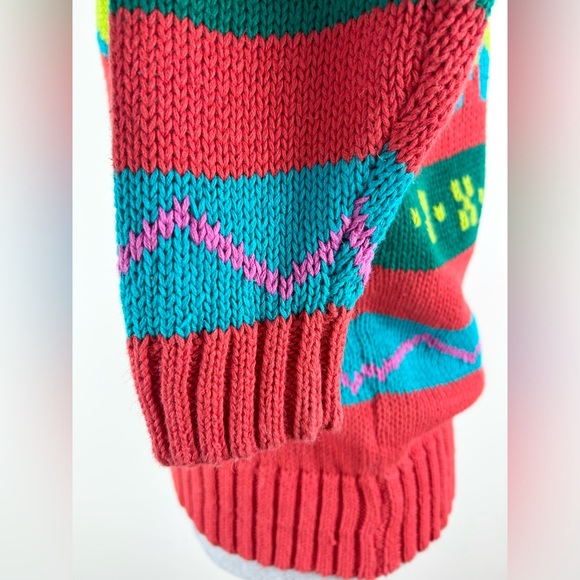 Vintage Lizwear Bright Colorful Multi Geometric Knit Sweater Size Large‎ - Picture 6 of 10